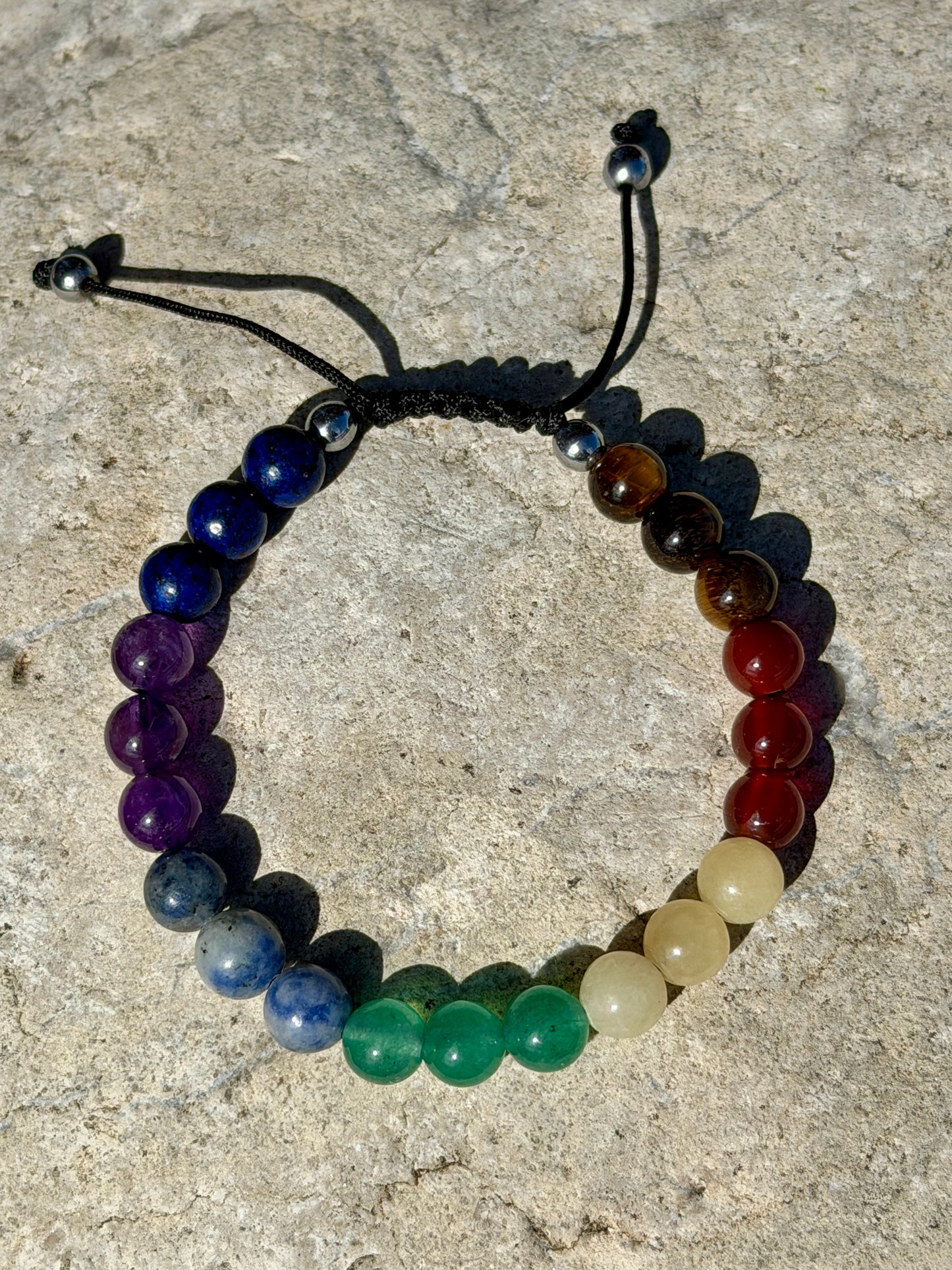 Bracelet macramé 7 chakras - Équilibre & harmonie