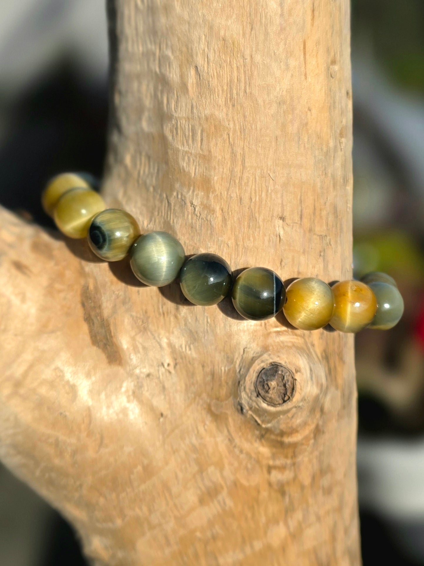 Bracelet Confiance en Soi - Oeil de Tigre Blanc 10mm