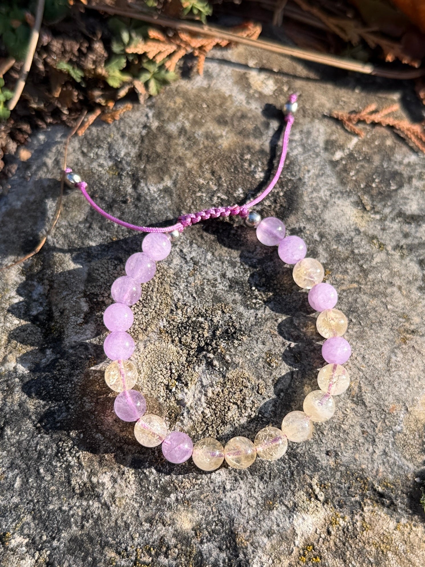 Bracelet Morse HARMONY en citrine et améthyste lavande 6 mm – Moodstone
