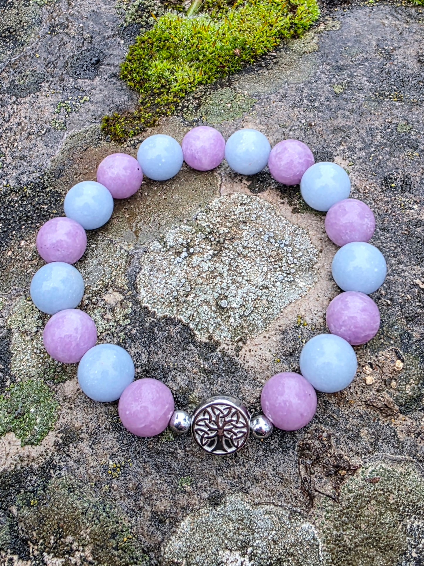 Bracelet Apaisement & Sérénité - Angélite & Lépidolite 10mm