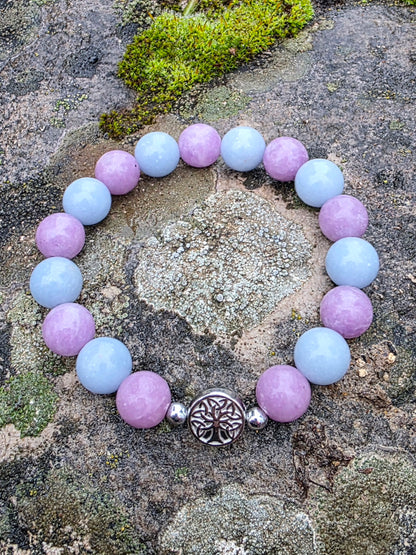 Bracelet Apaisement & Sérénité - Angélite & Lépidolite 10mm