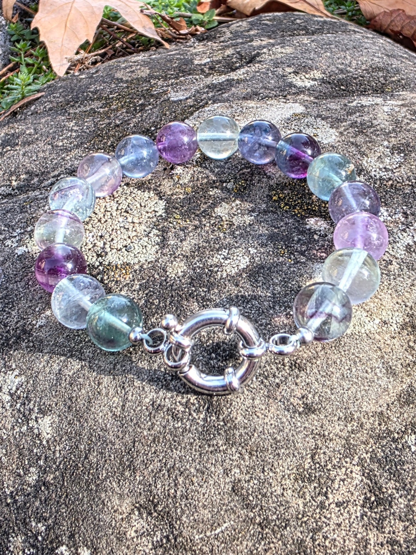 Bracelet en fluorite 10mm Lithothérapie Fait main