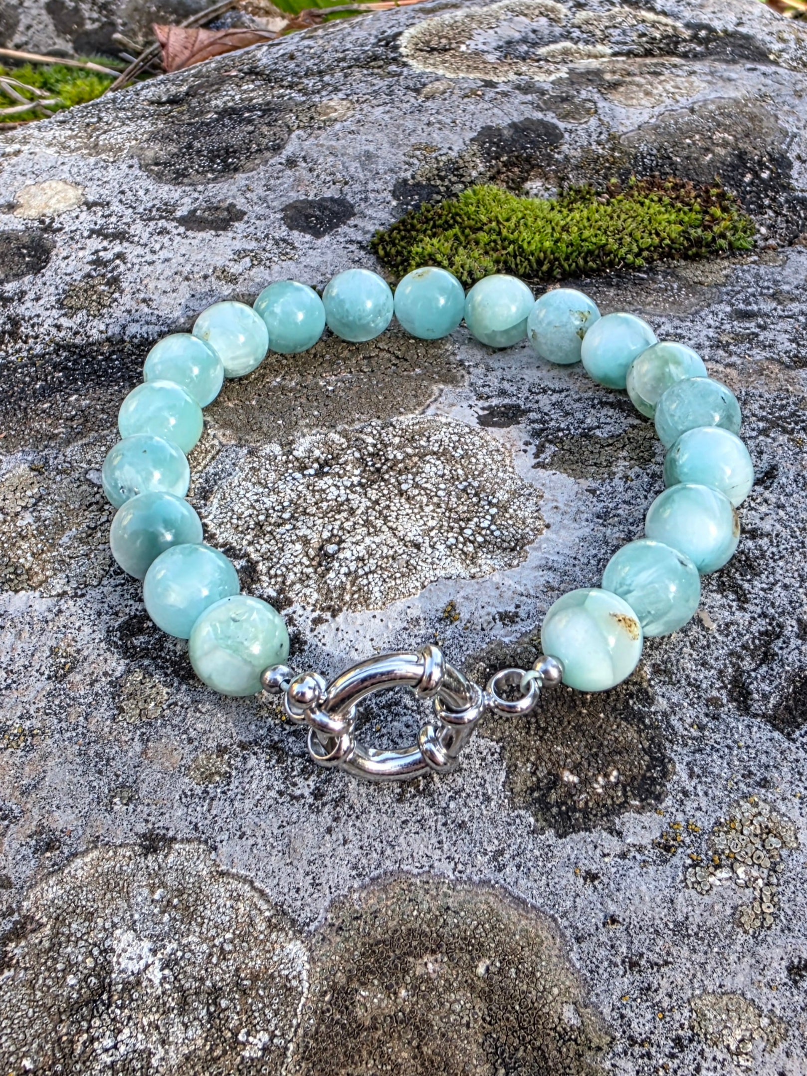 Bracelet en Garnierite 8mm Lithothérapie Fait main