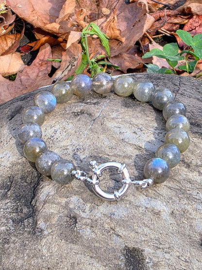 Bracelet Labradorite 10mm Lithothérapie Fait main