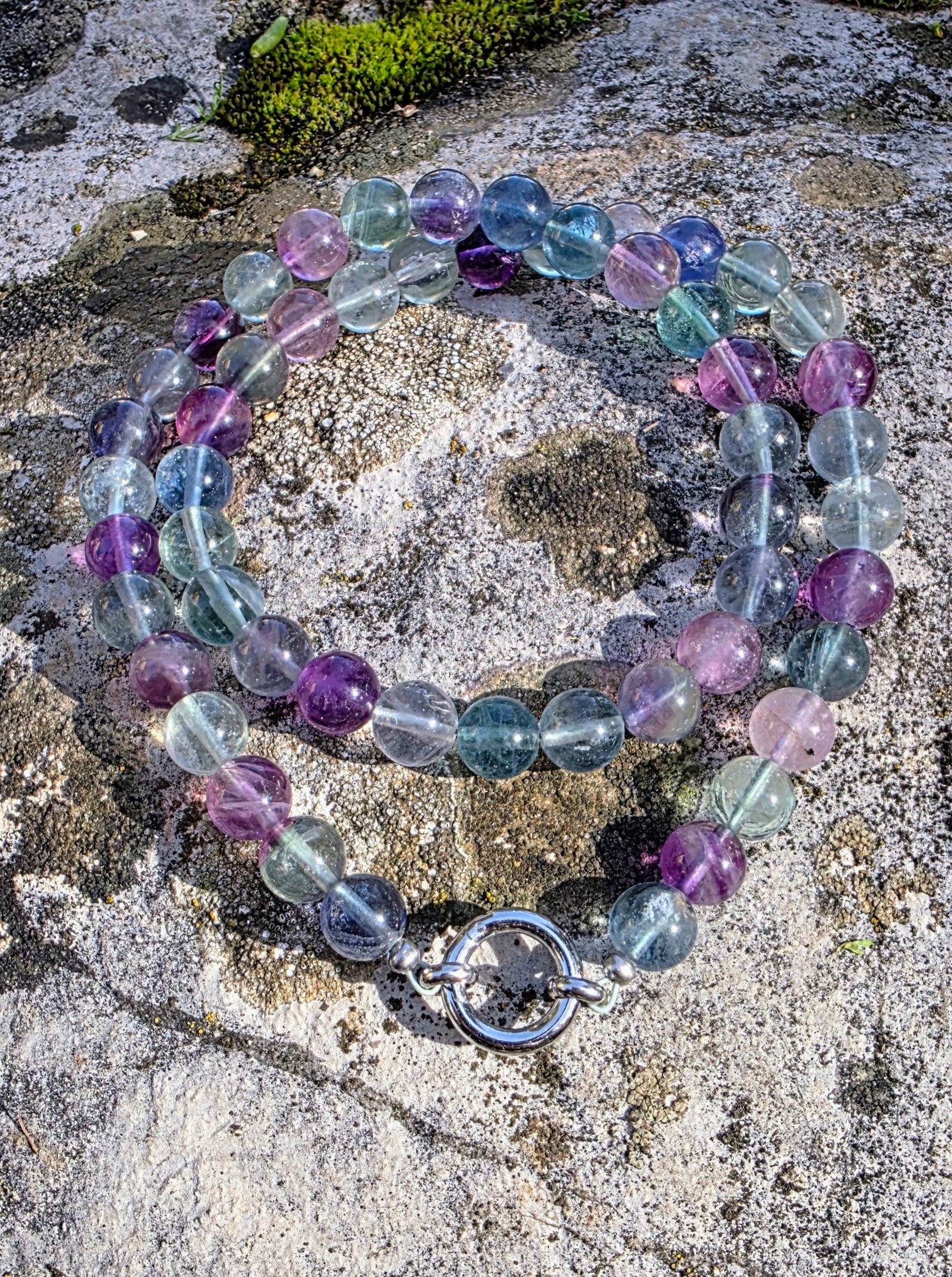 Collier fluorite 8mm Lithothérapie Fait main