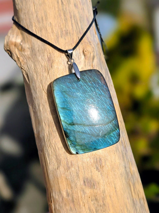 Pendentif en Labradorite Lithothérapie Fait main