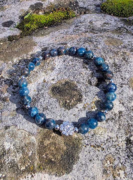 Bracelet Timidité - Apatite Bleue 6mm
