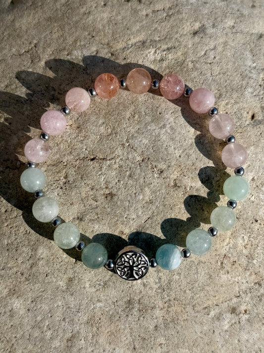 braclet morganite douceur 8mm en pierres naturelles 