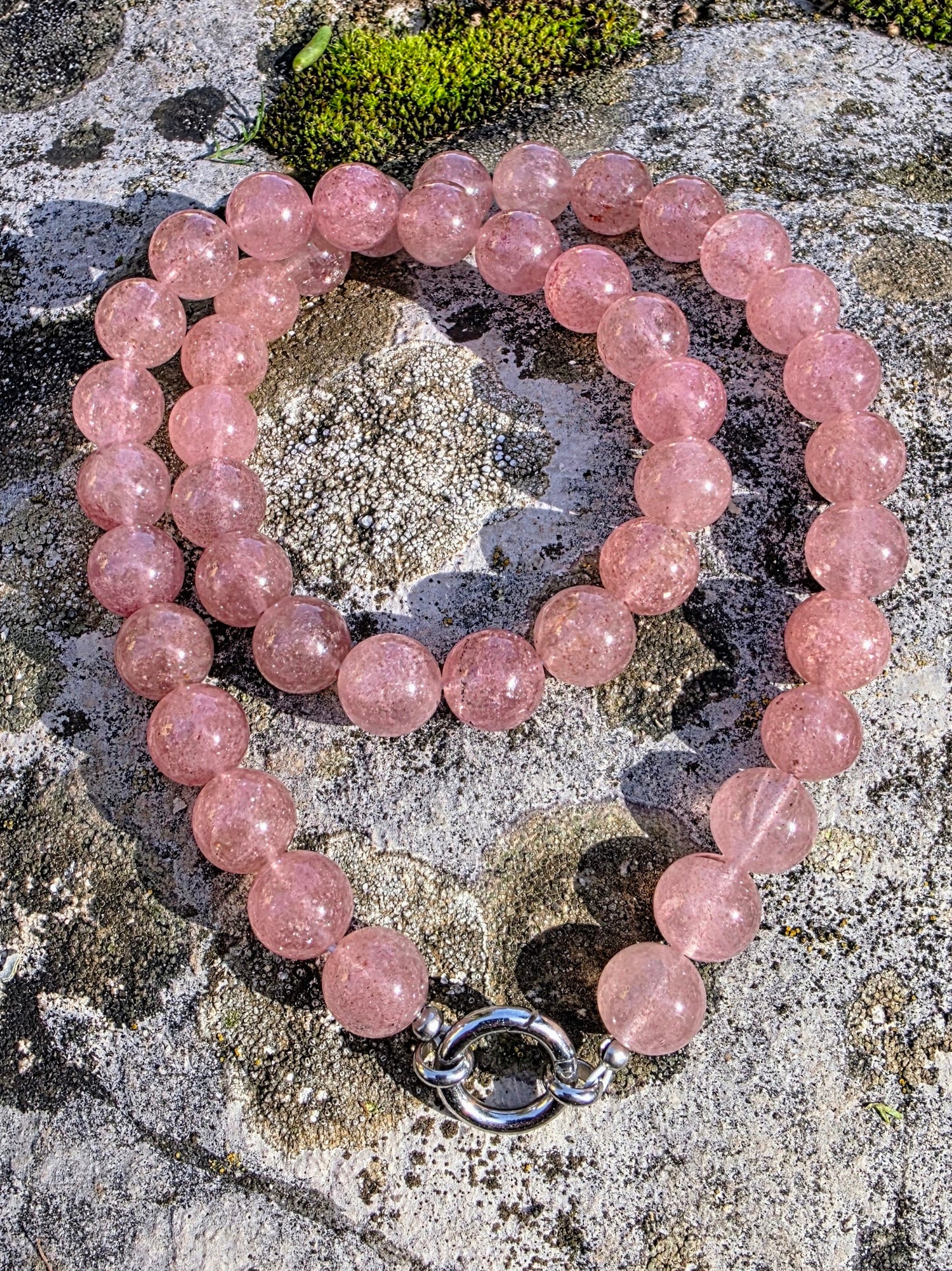 Collier Harmonie - Quartz Fraise 10mm