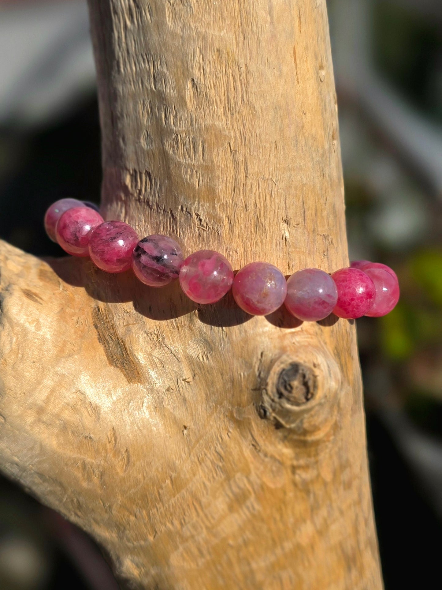 Bracelet Réconciliation - Rhodonite sur Quartz 10mm