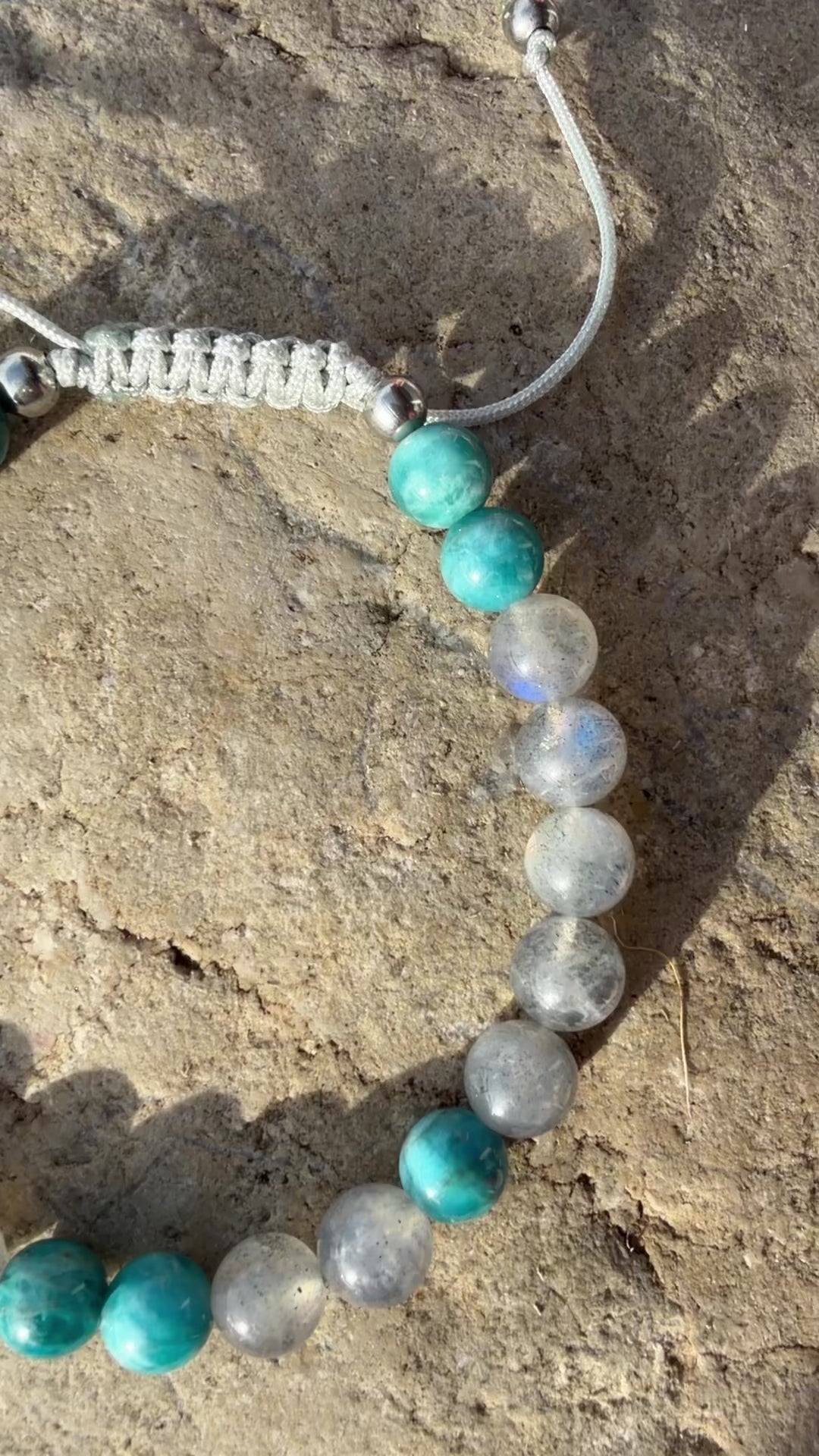 Bracelet Morse CARPE DIEM en apatite bleue et labradorite 6 mm – Moodstone
